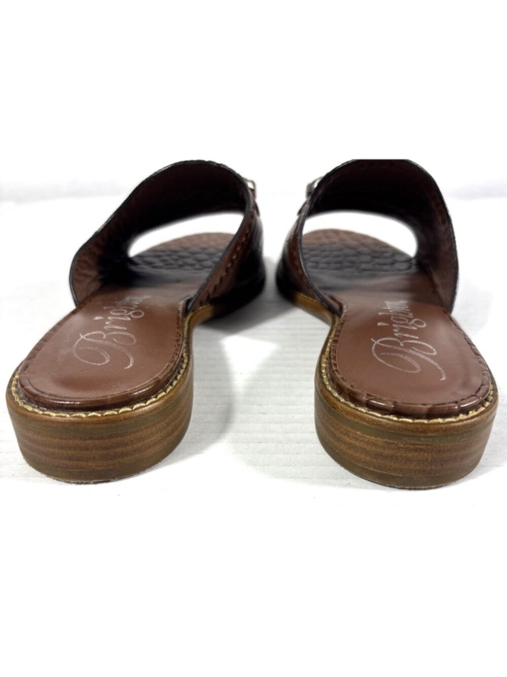 Brighton Nola Brown Leather Slides Sandals Slip On Size 7.5 - Picture 7 of 11